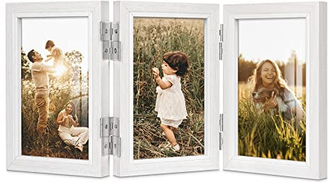 Afuly Bilderrahmen Collage 10x15 Holz Weiß 3 Bilder Mehrfach Fotorahmen Rustikal Modern Deko Family Freund Famile Paar Oma Mama Frauen Weihnachten Wedding Geburtstage Geschenk