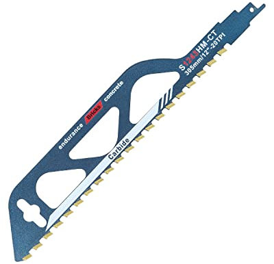 Lame de scie sabre, Lame Scie Sabre Brique S1243HM, Scie Sabre Parkside pour bois, métal,Parpaing Beton Cellulaire et brique, Lame scie sabre Longueur 305 mm