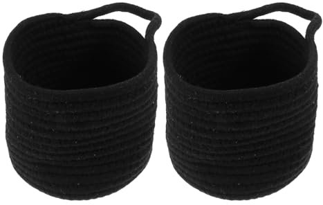 SHOWERORO Cotton Rope Storage Basket 7 Inch Woven Organizer for Accessories Beauty Products Household Items Multi-Functional Home Storage Solution