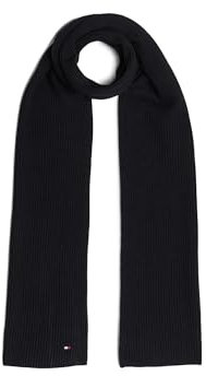 Tommy Hilfiger Damen Schal Essential Flag Scarf Warm, Schwarz (Black), Einheitsgröße