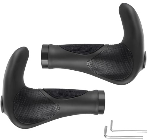 Bike Handlebar Grips, Soft Gel Inserts Shock Resistance Ergonomics Comfort Design,for MTB Bicycle Mountain Bike Grip (Horns-Black)