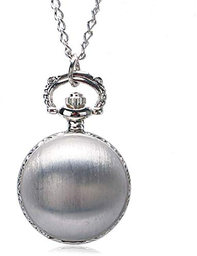 GeRRiT Montre de Poche élégante en Argent pour Femme, Montre de Poche spéciale en Forme de Boule Lisse pour Femme, Adorable Collier chaîne Pendentif pour Femme