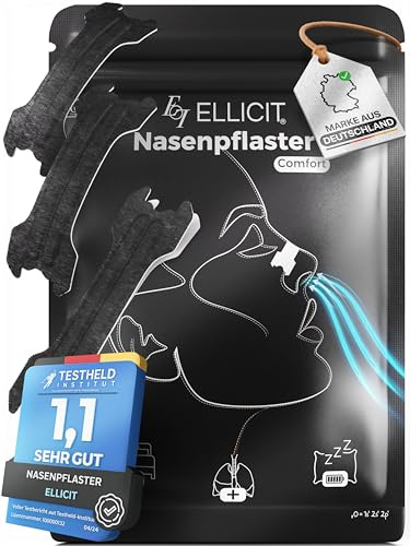 Ellicit Nasenpflaster Schwarz 30 Stk Nose Strips bei Schnarchen & für Sport