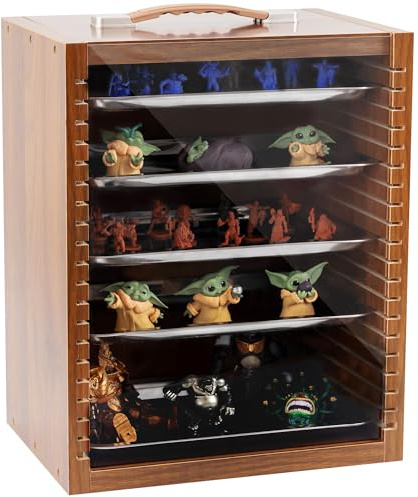 Vitrine Objets de Collection | Rangez Vos Figurines de Collection | Mallette de Rangement | Présentoir Figurine Miniature | Boite Transport Miniature | Citadelle Sûre pour Figurines Articulées