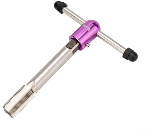 Floweringbeter Crank Thread Repair Kit 9/16 Left & Right Side Tap Set With Handle For Alloy Cranks Pedal Threading Tool Bike Maintenance(right+wrench)