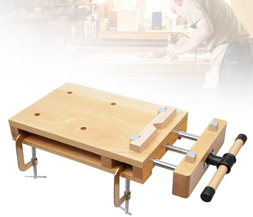 Woodworking Bench Vise, Portable Wooden Workbench 53 x 28 x 7 cm Mini Mobile Wood Vise for Workbench Hard Wood Work Bench Table Woodworking Desktop