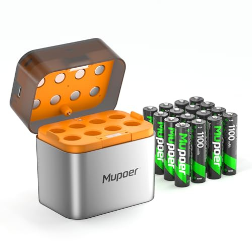 AAA Rechargeable Batteries with Charger 16Pack,Battery Charger AA/AAA,Triple A Batteries Rechargeable Battery,3A High Capacity Batteries 1100mAh 1.2V,Charger for Lithium Battery,Camera Battery Charger