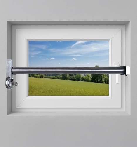 Fenstersicherung 1-fach – Einbruchschutz Teleskopstange mit Schloss | Edelstahl oder Weiß | Länge 600–3200 mm | Sicherungsstange für Fenster & Türen (600-1000mm)
