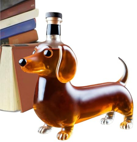 Animal Shape Whisky Bottle - Dachshund Glass Decanter, Humorous Spirits Carafe, Bar Accessory with Attractive Design, Versatile Application for Wedding, Dining Room, Room Shelf, Living Room