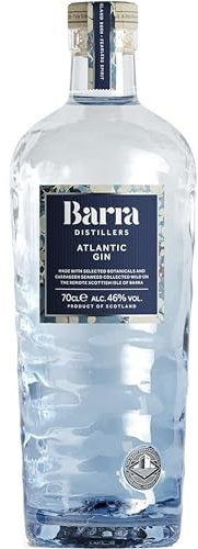 Barra Distillers Barra Atlantic Gin 70cl - 46% ABV - Award Winning Scottish Gin from the Outer Hebrides - Island Born Premium London Dry Gin - 100% Plastic-Free and Recyclable Luxury Gin Bottle