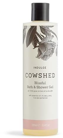 Cowshed Bath & Shower Gel 300ml | Indulge Blissful Body Wash for Women & Men | Natural Body Wash, No Parabens | Hydrating Vegan Shower Gel with Ylang Ylang, Rose, and Palmarosa