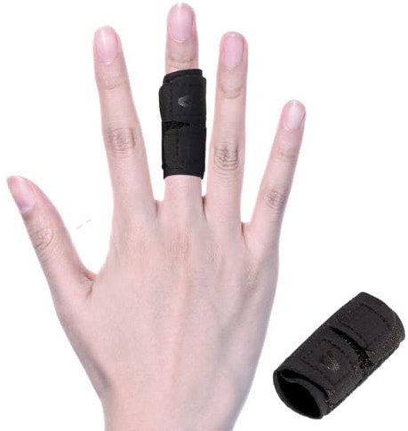 Mezeic Elastic Finger Sleeves Finger Splint Support Thumb Brace Protector Relieve Pain for Arthritis, Triggger Finger, Reusable Finger Tapes for Basketball, Tennis, Baseball, Volleyball, Badminton - M