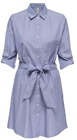 JDY Robe pour Femme, Bois compensé/Rayures : Blanc, 38