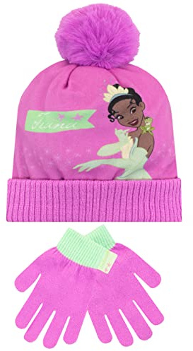 Disney Ensemble d'hiver bonnet et gants pour enfants Tiana Violet Taille Unique