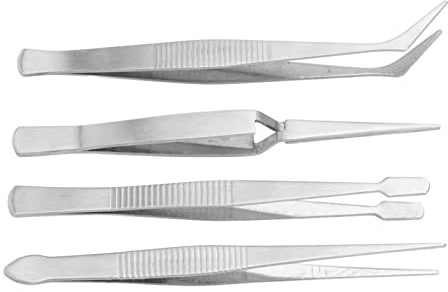 Pinzette per Macchina da Cucire, 4 Pezzi Pinzette Flessibili con Punta Gomito Punta Larga Clip a Croce Pinzette Lunghe in Acciaio Inossidabile per Strumenti di Cucito Artigianato Pantaloni Maglione Ma
