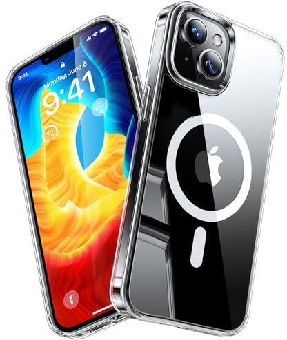 TORRAS Speziell für iPhone 13 Hülle für Magsafe (Unzerstörbare Sturzfestigkeit & Stärkster Magnetisch) Case Vergilbungsschutz Stoßfest Kratzfest Dünn Handyhülle Transparent