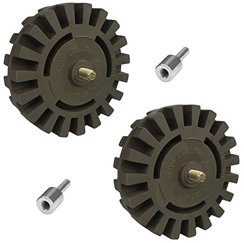 Tucana Ruota in gomma verde, strumento di rimozione adesivi e decalcomanie, per rimuovere gessati, adesivi e grafiche su auto, camper, barche e camion, diametro 10,2 cm, spessore 2,5 cm, con