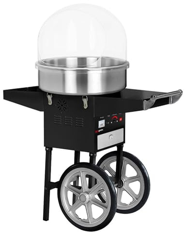 GGM Gastro | ZWET52S#SPSZWJ | Zuckerwattemaschine - Ø 520mm - 1,08 kW - Schwarz - inkl. Hygieneschutz