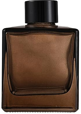 dijiusidy Aromatherapy Bottles - Well-being With Natural Scents Empty Square Shape Fragrance Glass Diffuser Glass Anti Slide, 200ml dark brown