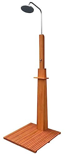 Toshilian Douche de Jardin, Douche de Piscine Extérieure Douche extérieure Bois d'eucalyptus et Acier