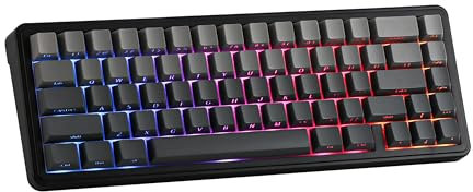 EPOMAKER x Aula F65 Clavier Mécanique à 65%,Clavier Personnalisable Gasket Mount et Profil Cherry,RVB,Bluetooth,2,4 GHz et USB,Batterie 4000mAh,Hot-Swap pour PC/Mac (Noir, Reaper Switch)