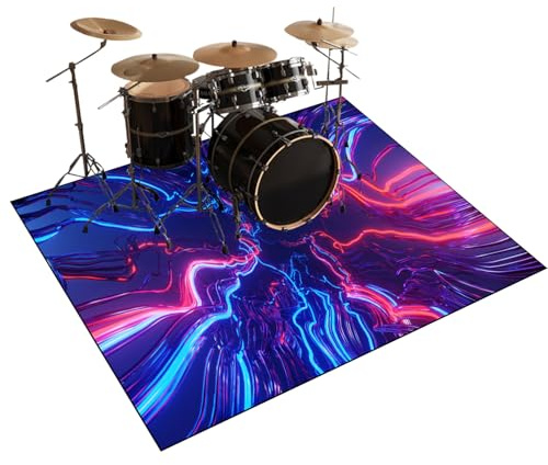 Qesjodfu Schlagzeugteppich 120 x 100 cm - Schallschutz Drum-Teppich, Rutschfeste Trommelmatte für Elektronisches Schlagzeug, Snare - Schalldichte Schallschutzmatte