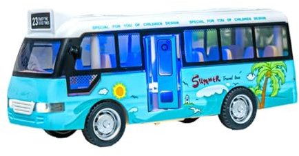 Sharplace Autobus Giocattolo Urbano con Effetti sonori e Luminosi per Bambini, Blu