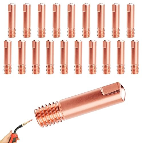 TXXATX Accesorios de Soldadura 0,9 mm Boquillas Potencia 20 Piezas Boquillas de Soldadura de Cobre Adecuado MB-15AK MIG MAG Desgaste Kit de Piezas Punta de Contacto para Soldadura Máquina Soldar