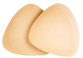 BRELESE Double Sticky Push-up Bra Inserts | Self-Adhesive | Both-Sides Sticky | Reusable Sticky Breast Pads for Bikini Top | Sports Bra | Wedding Dress Bra | Extra Boost Bra (Beige, E)
