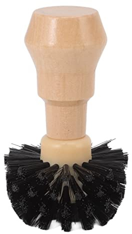 MUNEFE Cepillo de lavado de portafilter, cepillo portador de tamiz portátil, cepillo de café de madera con mango de madera para cesta de portafilería (58 mm)