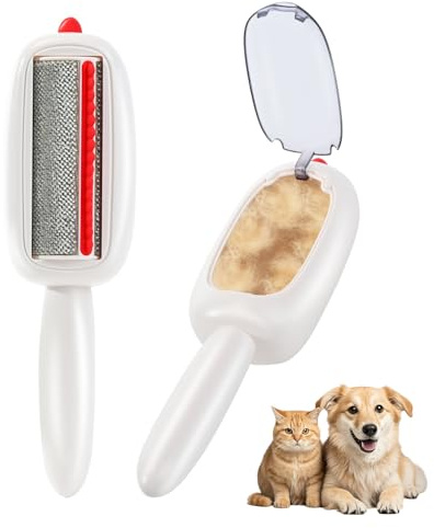 inaBuletwo Spazzola a rullo riutilizzabile per rimuovere i peli di animali domestici, lavabile, per cani e gatti, strumento per la rimozione dei peli dei vestiti (bianco)