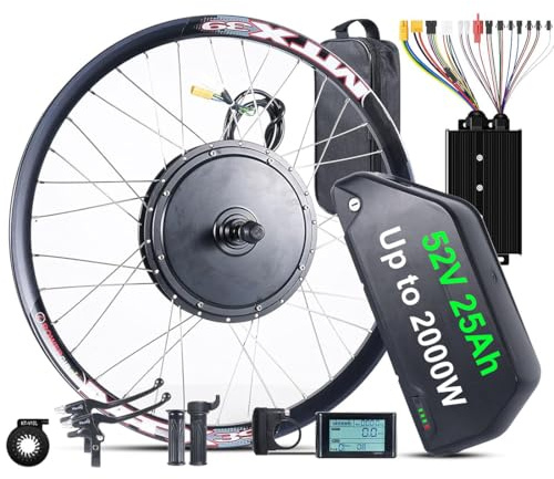 48V 2000W Ebike Conversion Kit with52V 25Ah ebike Battery 29 Rear Wheel