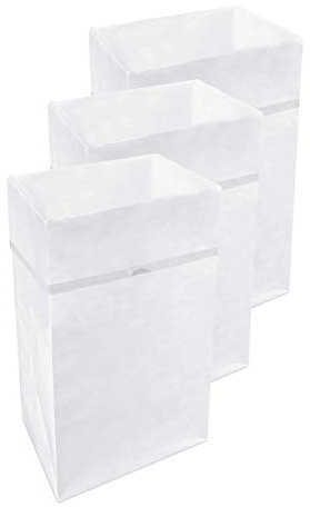 Clean Cubes 30 Gallon Disposable Pop-Up Trash Cans (3-Pack) with Fitted Bags – Foldable Garbage & Recycling Bins for Parties, Events & Kitchen (White, 30 H x 14 W x 17 D)