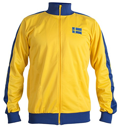 JL Sport Suecia Sverige 1970 De La Chaqueta Retro Nacional Swedese Fútbol Chándal Hombre - XL
