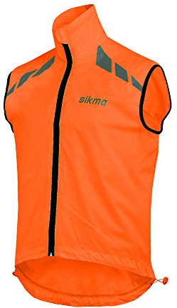 Sikma Cycling Gilet Lightweight Wind Stopper Jacket Reflective High/viz (Orange, X-Large)
