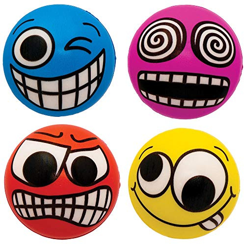 Baker Ross AX362 Balles Rebondissantes Visages Amusants pour Enfants - Paquet De 6, Balles Rebondissantes, Parfait pour Les Sacs De Fête pour Enfants