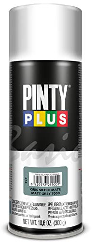 PINTY PLUS Pintura en Spray Basic 520cc Gris Medio Mate 7000, 400 ml (Paquete de 1)