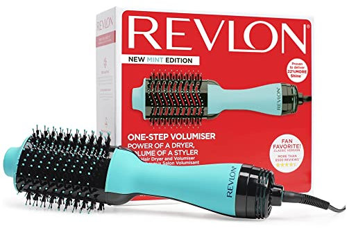 Revlon One-Step Hair Dryer and Volumiser - New Mint Edition (One-Step, 2-in-1 Styling Tool, Ionic and Ceramic Technology, Unique Oval Design, for Mid to Long Hair) RVDR5222MUKE