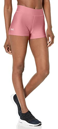 Under Armour HeatGear Mid Rise Shorty für Damen, (697) Pink Elixir/White, Mittel