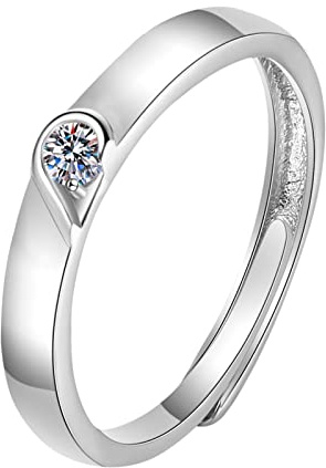 Anelli per Tende in Ottone Anello regalo per coppia Anello regalo Giorno Cuore a cuore Uomo Donna e Anelli per fidanzata con bocca San Anello Abbraccio Argento 925 (Silver, One Size)