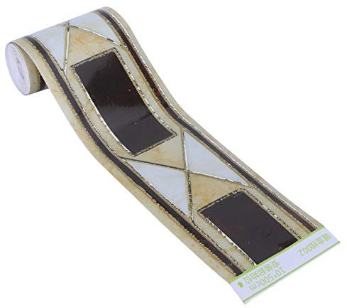 Bordure de Papier Peint, 10cm x 5m Autocollant de Décoration Murale Auto-Adhésif Frise Murale Papier Peler et Coller Bordure de Carreaux Muraux pour Salle de Bains Salon Cuisine