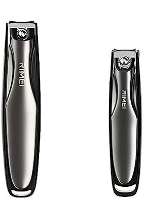 RIMEI Nail Clippers Set - 2 Pack Premium Sharp Stainless Steel Fingernail & Toenail Clippers,Professional Manicure Kit Fingernail Tools for Nail Care