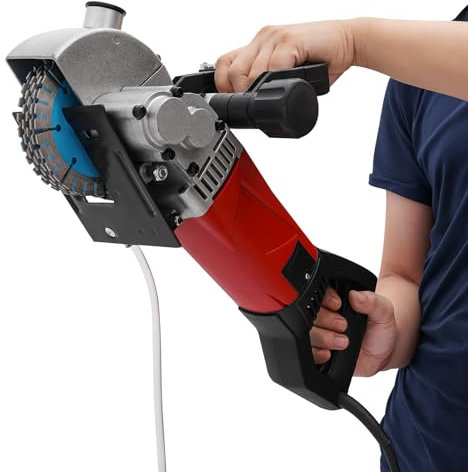 vinnyooc Scanalatrici 220 V 2800 W, taglierina elettrica scanalata, beton frese scanalate, strumenti per calcestruzzo 5 lame 7000 giri/min con pompa ad acqua costruzione decorazione demolizione