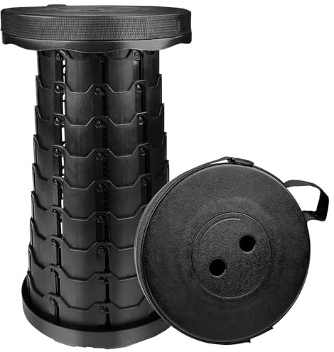 Maxentico Tabouret Pliable, Tabouret Pliant Portable, Siege Pliant, Tabourets de Camping, Tabouret Télescopique, Siège Réglable en Hauteur pour Randonnée, Pêche, Barbecue, Voyage, Fête