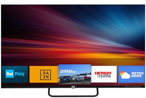 Trevi LTV 3210 SMART TV Android 32 HD con Design Senza Bordi, Digitale Terrestre e Satellitare Integrato, Connessione Wi-Fi, HMDI e USB, Memoria 8GB e RAM 1GB, VESA 100x100 per Montaggio a Parete