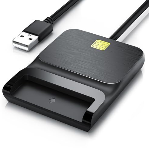 CSL - USB Chipkartenleser - SmartCard Reader/SIM Kartenleser - Plug&Play - Power/Status-LED - USB Bus-Powered – kompatibel mit Windows 7-11 - schwarz