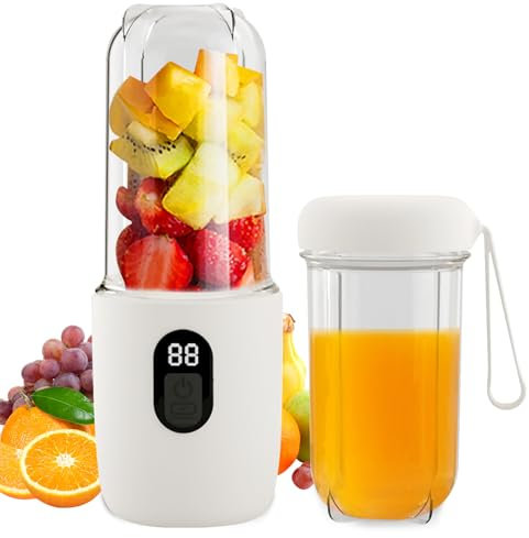 BORDEAG Batidora Portátil para Smoothies, 500 ml, 20800 rpm, Recargable USB-C, Perfecta para Viajes y Gimnasio