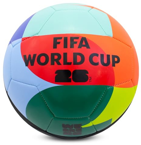Hy-Pro Officially Licensed FIFA World Cup 2026 Size 5 Event Football - Training Ball with Trophy Design & Host Nations Graphics, Football Gifts for Boys - FIFA World Cup 2026 Design, Multicoloured