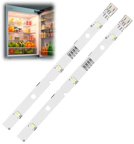 Lot De 2 Bandes Lumineuses Led Pour Réfrigérateur Rongsheng/Hisense 12 V, Ampoule Frigo De Rechange Compatible Avec Réfrigérateur Kenwood Kiff5017 Kiff5020 Kiff7017 Kiff7020 [Classe Énergétique A]