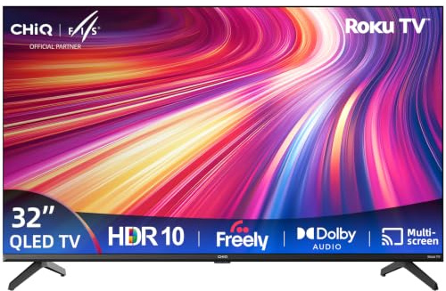 CHiQ 32 Inch Full HD QLED PRO Smart Roku TV | QLED PRO Display, DCI-P3 90% Wide Colour Gamut, HDR10, Roku TV OS